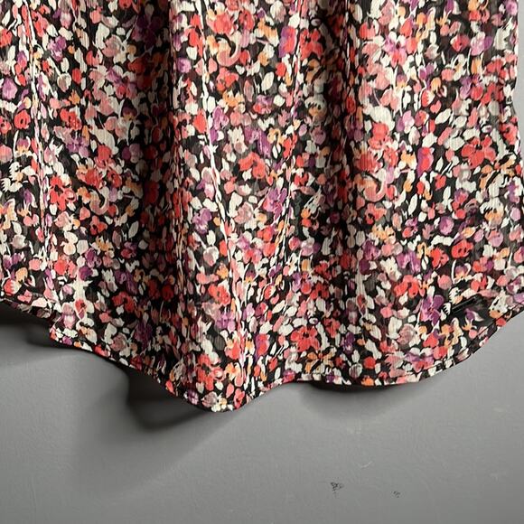 Guess Black and Pink Floral Sheer Sleeveless Blouse Size XS - Picture 5 of 9